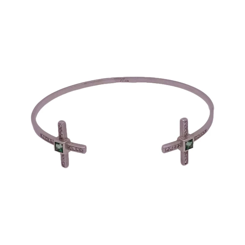 Pulseira Ouro Branco, Turmalinas E Diamantes Pulseira Ouro Branco, Turmalinas E Diamantes