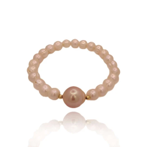 Pulseira Pérolas E Detalhes Em Ouro 18K