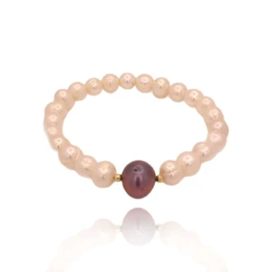 Pulseira Pérolas E Detalhes Em Ouro 18K