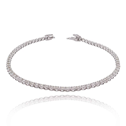Pulseira Platina E Diamantes